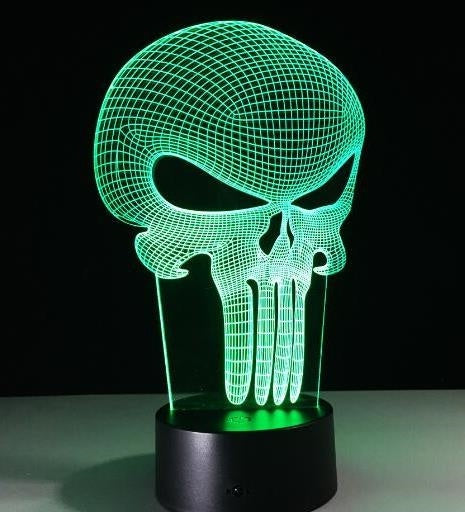 3D LED Color Night Light Changing Lamp Halloween Skull  Light Acrylic 3D Hologram Illusion Desk Lamp For Kids Gift Dropship