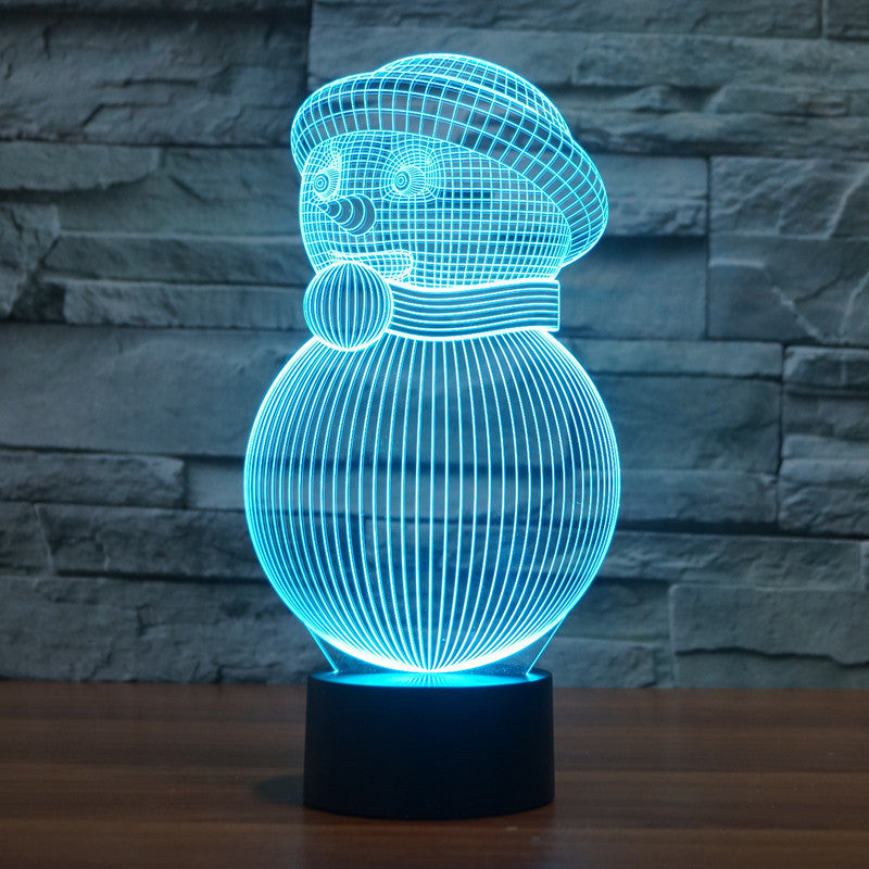 Christmas snowman colorful 3D lights