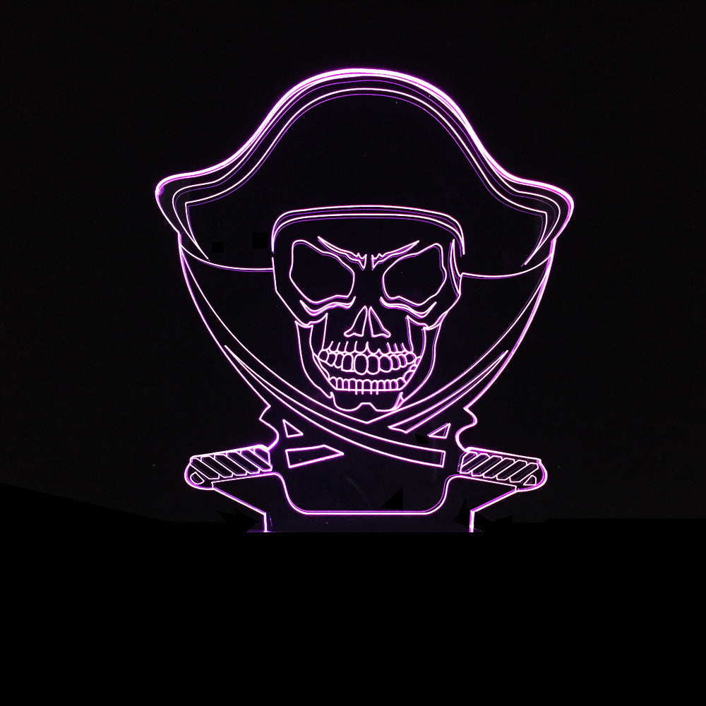 3D LED Color Night Light Changing Lamp Halloween Skull  Light Acrylic 3D Hologram Illusion Desk Lamp For Kids Gift Dropship